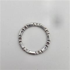 925 Sterling Silver Round & Baguette CZ Eternity Stacking Ring Band Size 10.25